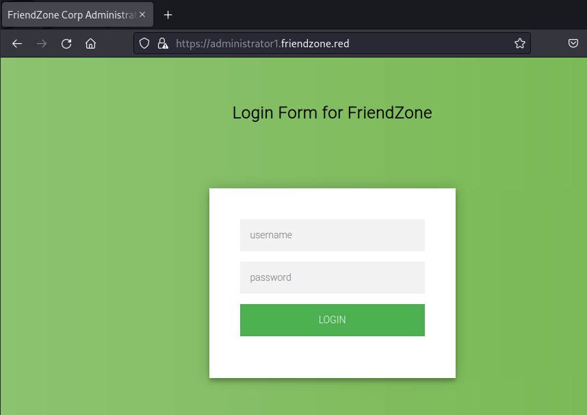 login page